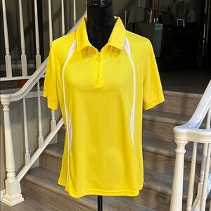 Yellow and White Women's Golf Shirt